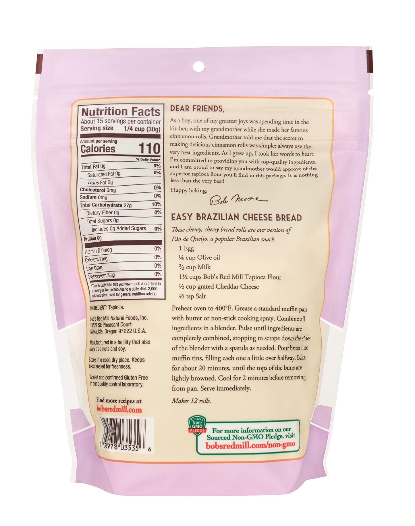 Bobs Red Mill Finely ground Tapioca Flour 16-ounce
