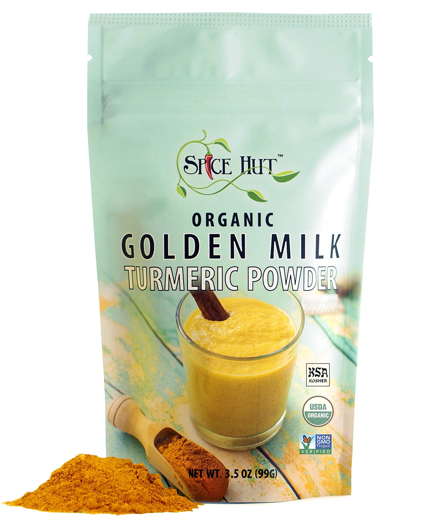 Organic Golden Milk Turmeric Powder with Ginger - All Natural, No Added Sugar, Great for Golden Milk Lattes, 3.5 oz, The Spice H