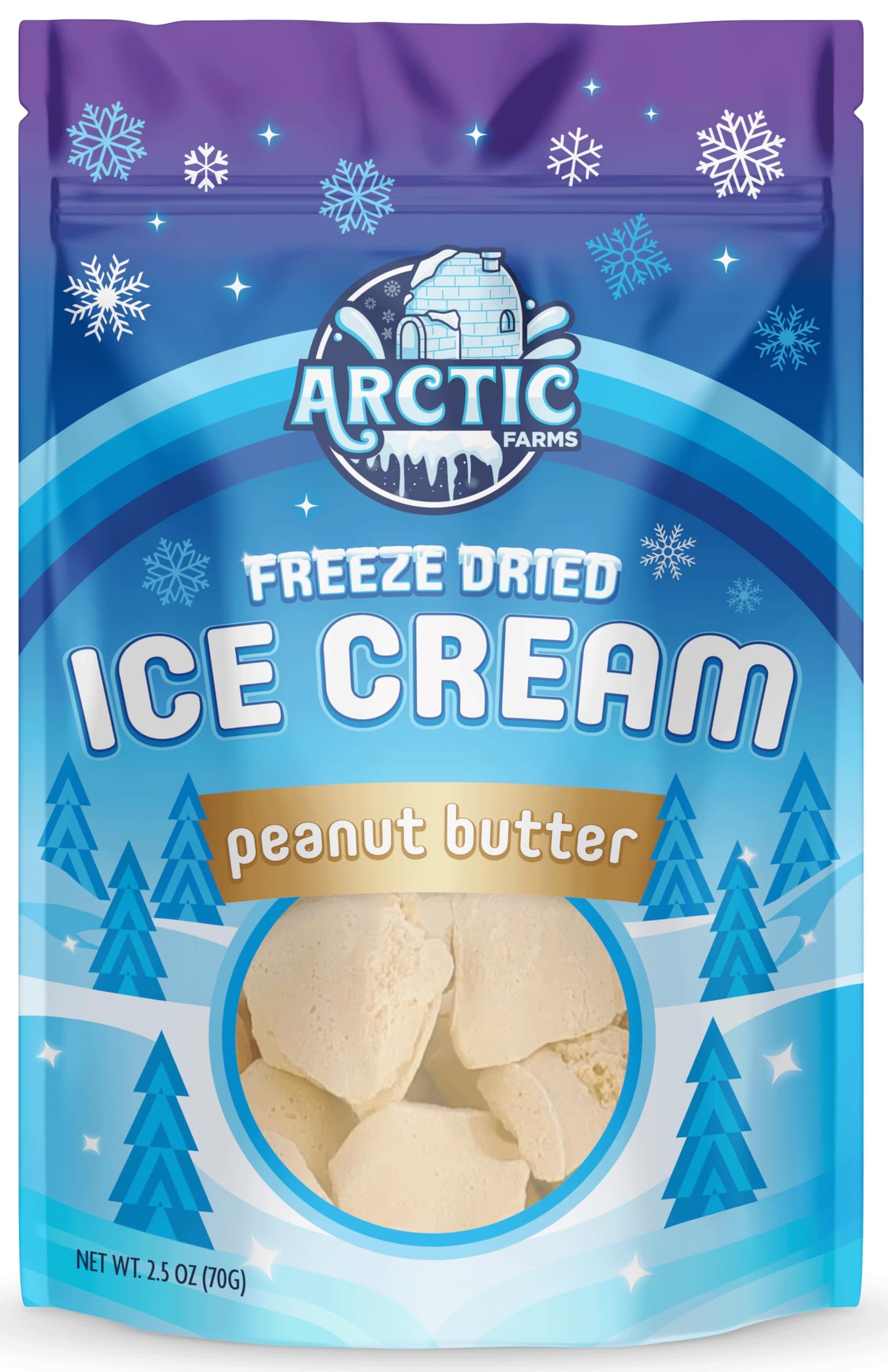 Arctic Farms Freeze Dried Ice Cream Bits Bagged And Boxed - Does Not Melt (Peanut Butter, 2.5Oz)