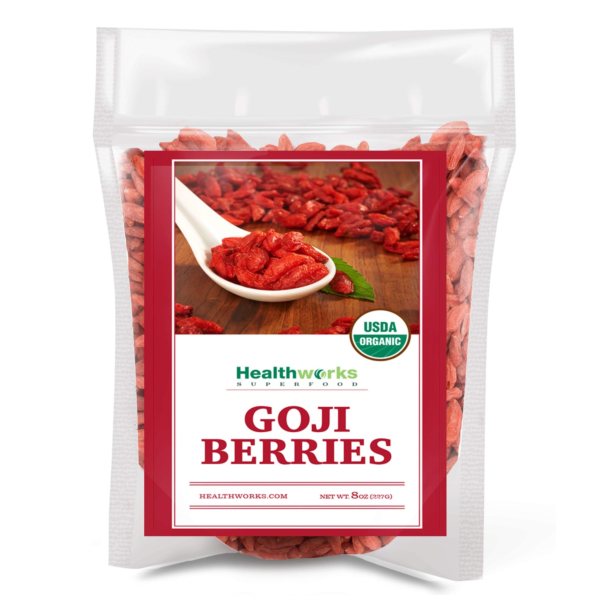 Healthworks Raw Goji Berries (8 Ounces) | Certified Organic & Sun-Dried | Keto, Vegan & Non-Gmo | Baking, Teas & Smoothies | Antioxidant Superfood