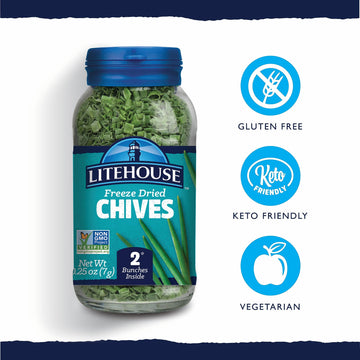Litehouse Freeze Dried Chives - Chives Dried, Substitute For Fresh Chives, Organic, Equal To 2 Fresh Bunches, Chives Seasoning,
