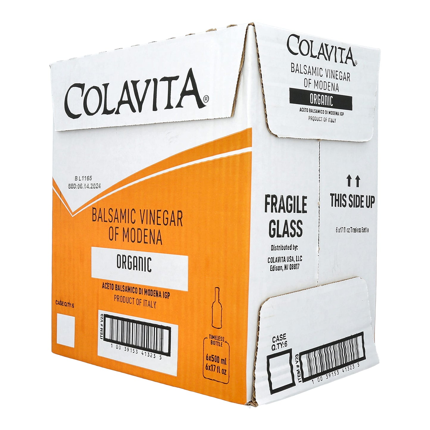 Colavita Organic Balsamic Vinegar Of Modena, 17 Fl.Oz (Pack Of 6)