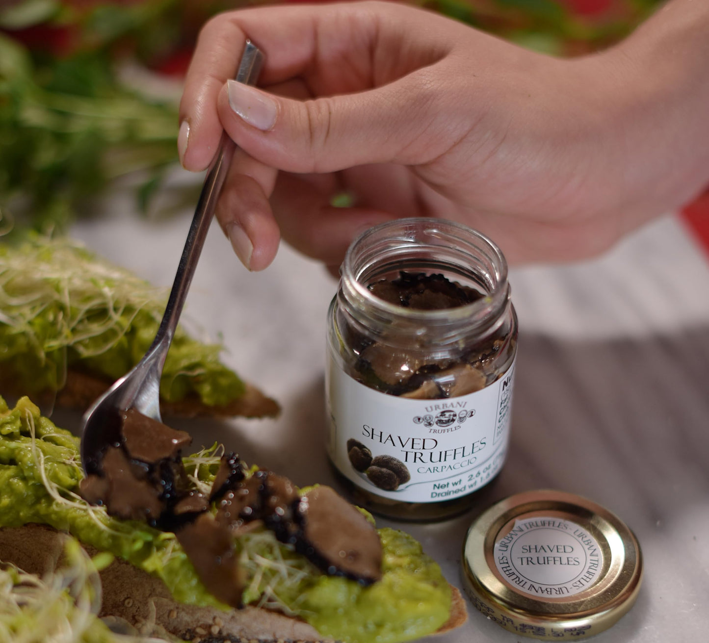 Urbani Truffles Shaved Summer Black Truffle Carpaccio 2.6 Oz - Exquisite Italian Black Truffle Seasoning, Sliced Truffles For Pa