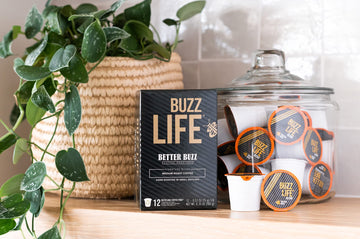 Better Buzz Life Blend Medium Roast Coffee Pods (Buzz Life) 12Ct., California Solar Energy Produced Recyclable Coffee Pods, Smal