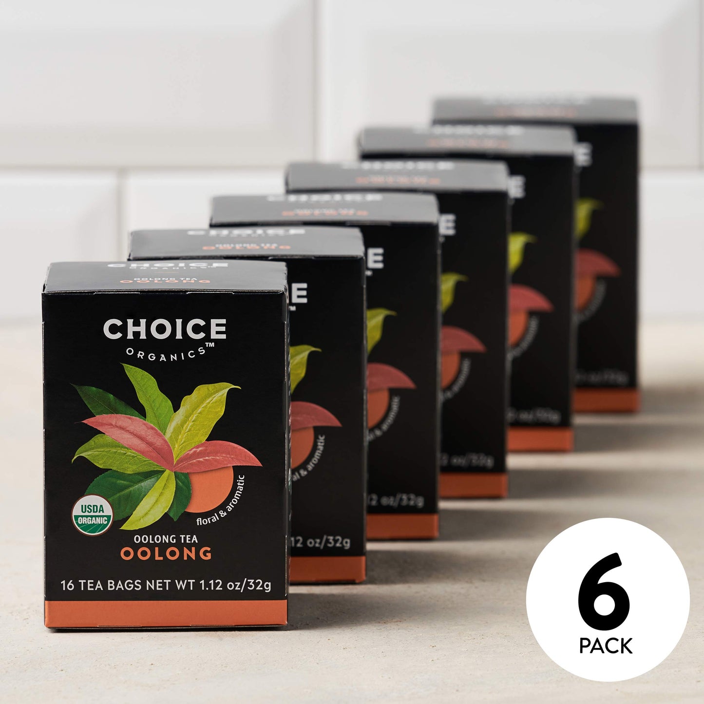 Choice Organic Teas Organic Oolong Tea, Fair Trade, 96 Tea Bags, 6 Pack, Natural Fiber
