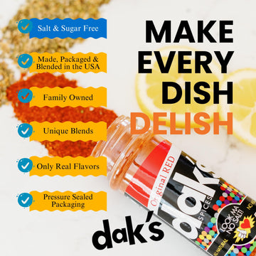 Dak'S Spices Original Red Mouth Watering Seasoning Blend | 100% Salt & Sugar Free | Premium & Healthy Seasoning | Msg Free, Pres