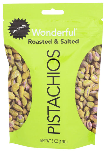 Wonderful Pistachio Roasted & Salted Shelled Pistachios, 6 Oz