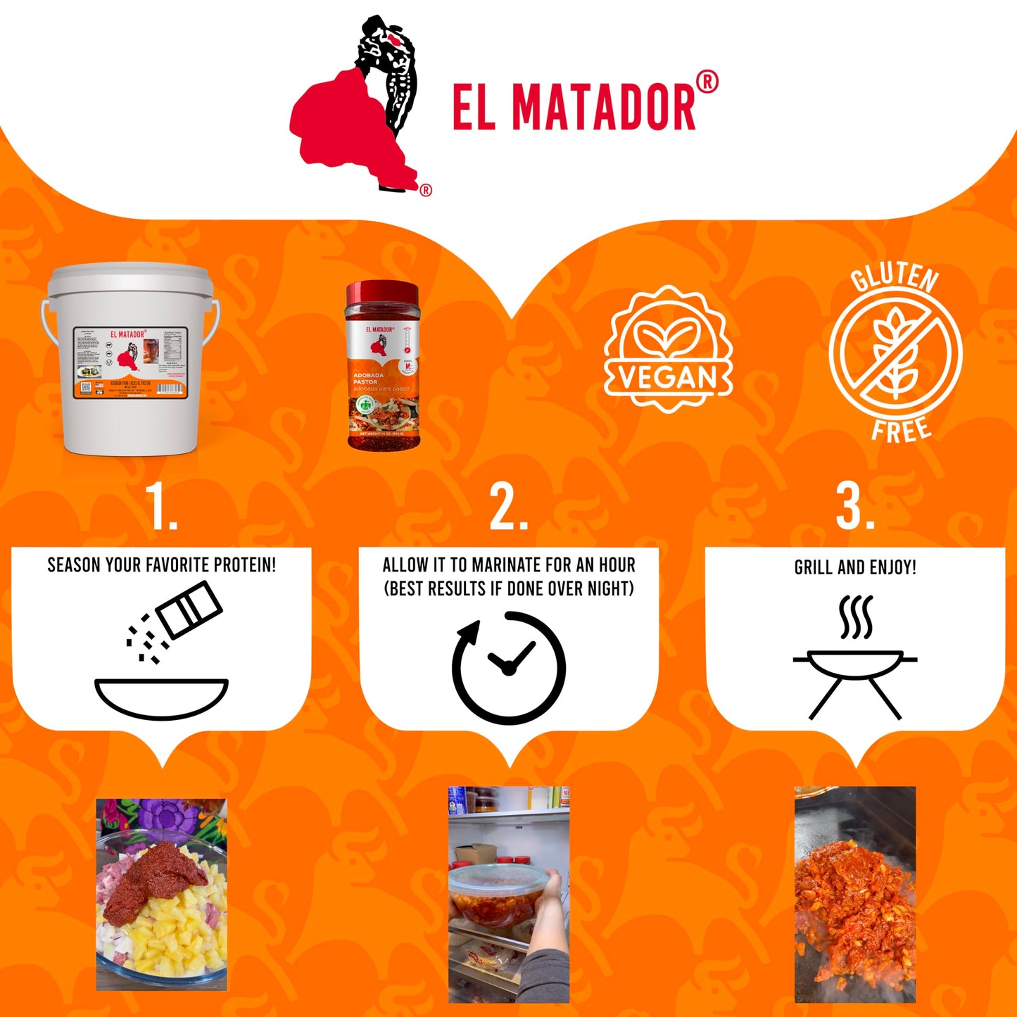 El Matador Al Pastor Adobada Paste Marinade for Tacos and Carne - Food Service and Commercial Use, 18 lbs - Adobo Concentrate