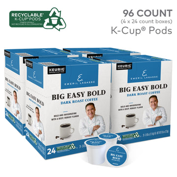Emeril Big Easy Bold Coffee, Dark Roast K-Cup Pods, 96 Count, Single-Serve Coffee for Keurig Brewer