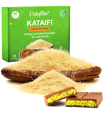 UNIQBITE Kataifi Pastry, 1.1lb (500g), Shredded Fillo Dough for Dubai Chocolate Bar Pistachio | Phyllo Dough Kadayif Knafeh