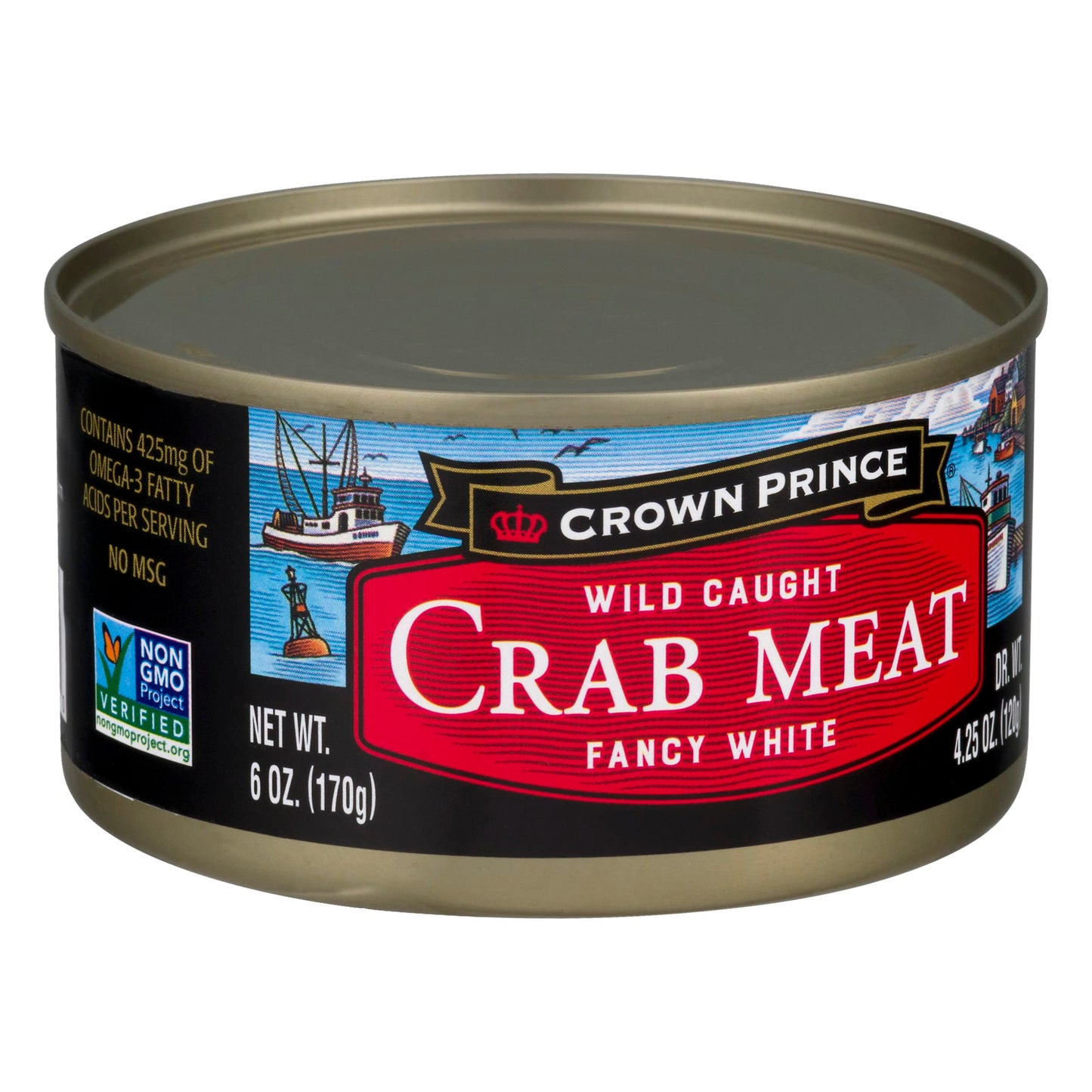 Crown Prince Fancy White Crab Meat, 6-Ounce Cans (Pack Of 12)
