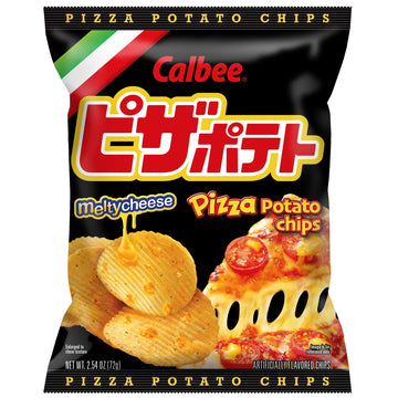 Calbee Potato Chips (Pizza Potato, 2.54 Oz) | Taste The Tradition Of Japanese Snacks | Enjoy These Irresistible & Deliciously Crunchy Japanese Chips (12 Pack)