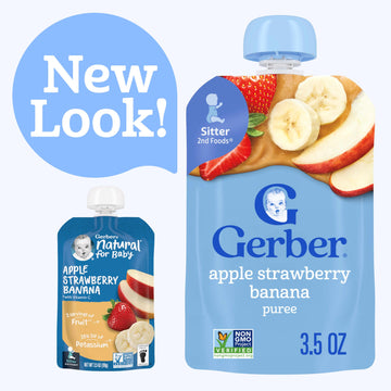 Gerber Baby Food Apple Strawberry Banana Baby Food, 3.5 Oz Pouch