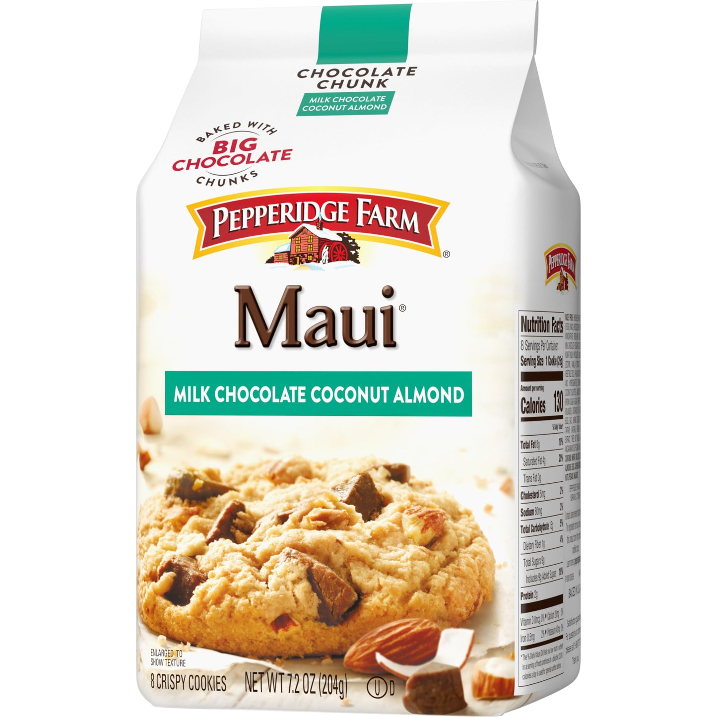 Pepperidge Farm Maui Crispy Milk Chocolate Coconut Almond Cookies, 7.2 oz. Bag