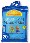 Asian Kitchen Crystal Sona Masoori Aged Rice 20-Pound Bag, 20lbs (9.08kg) Short Grain Rice ~ All Natural | Gluten Friendly | Veg