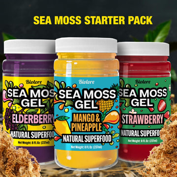 Biolore Sea Moss Gel - Wildcrafted Irish Sea Moss, Made in USA - Superfood with Essential Vitamins, Trace Minerals - Mango Pinea