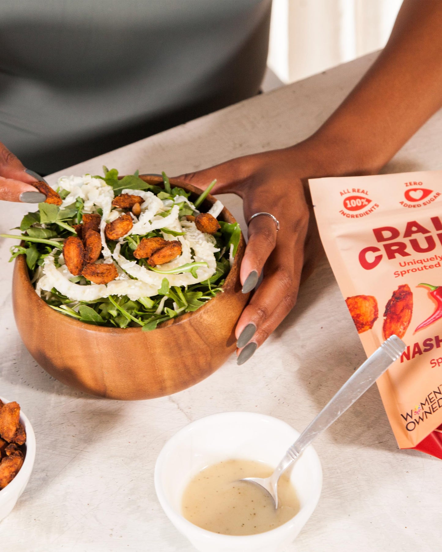 Daily Crunch, Nashville Hot Sprouted Almonds, Minis (1.5Oz, Pack Of 8) - Sprouted And Dehydrated For A Unique Crunch, Keto Frien