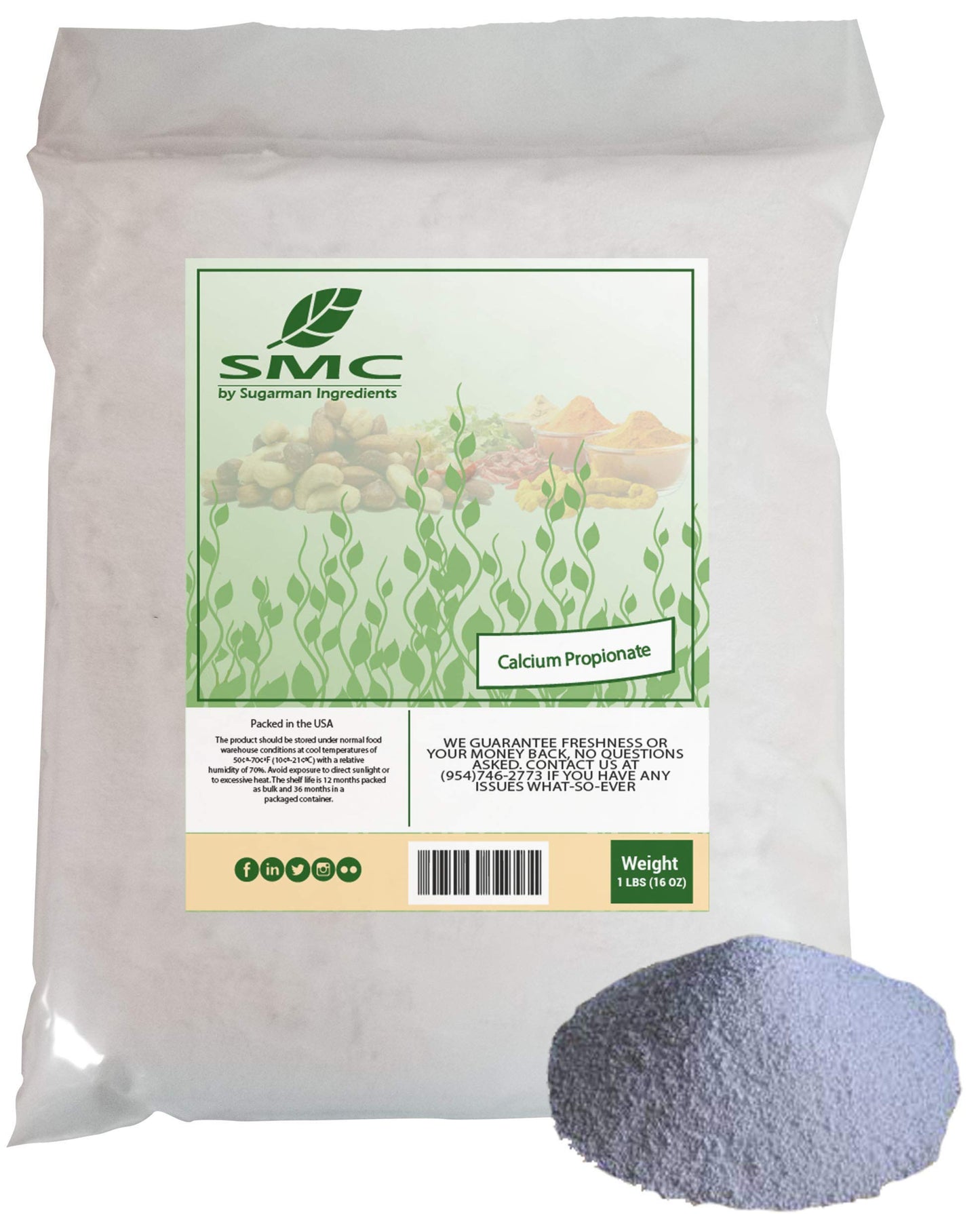 Naturejam Calcium Propionate Powder For Baking 1 Pound Bulk Bag