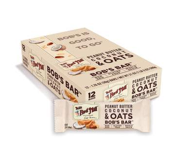 Bobs Red Mill Peanut Butter Coconut & Oats Snack Bar - 1.76 Ounce (Pack of 12) - Gluten Free, Non-GMO, Whole Grain