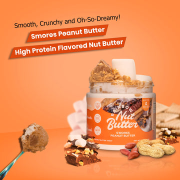 Rainbow Nut Butter, Smores Peanut Butter, Spread, Treat, Snack, Dessert, Chocolate Covered Graham Crackers, Marshmallow Creme, M