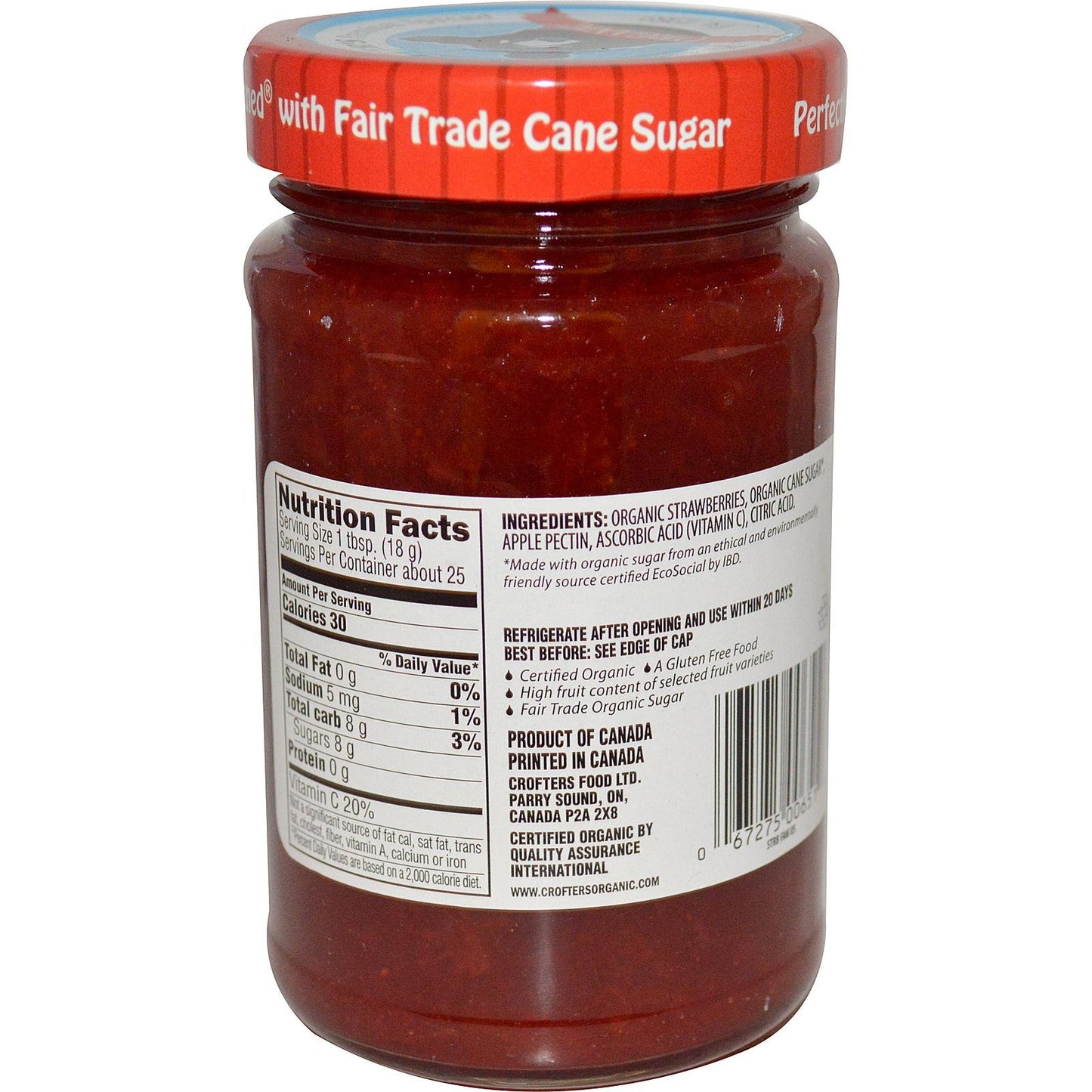 Crofters Organic Strawberry Spread, 16.5 oz, 1.03 lb, Premium Quality
