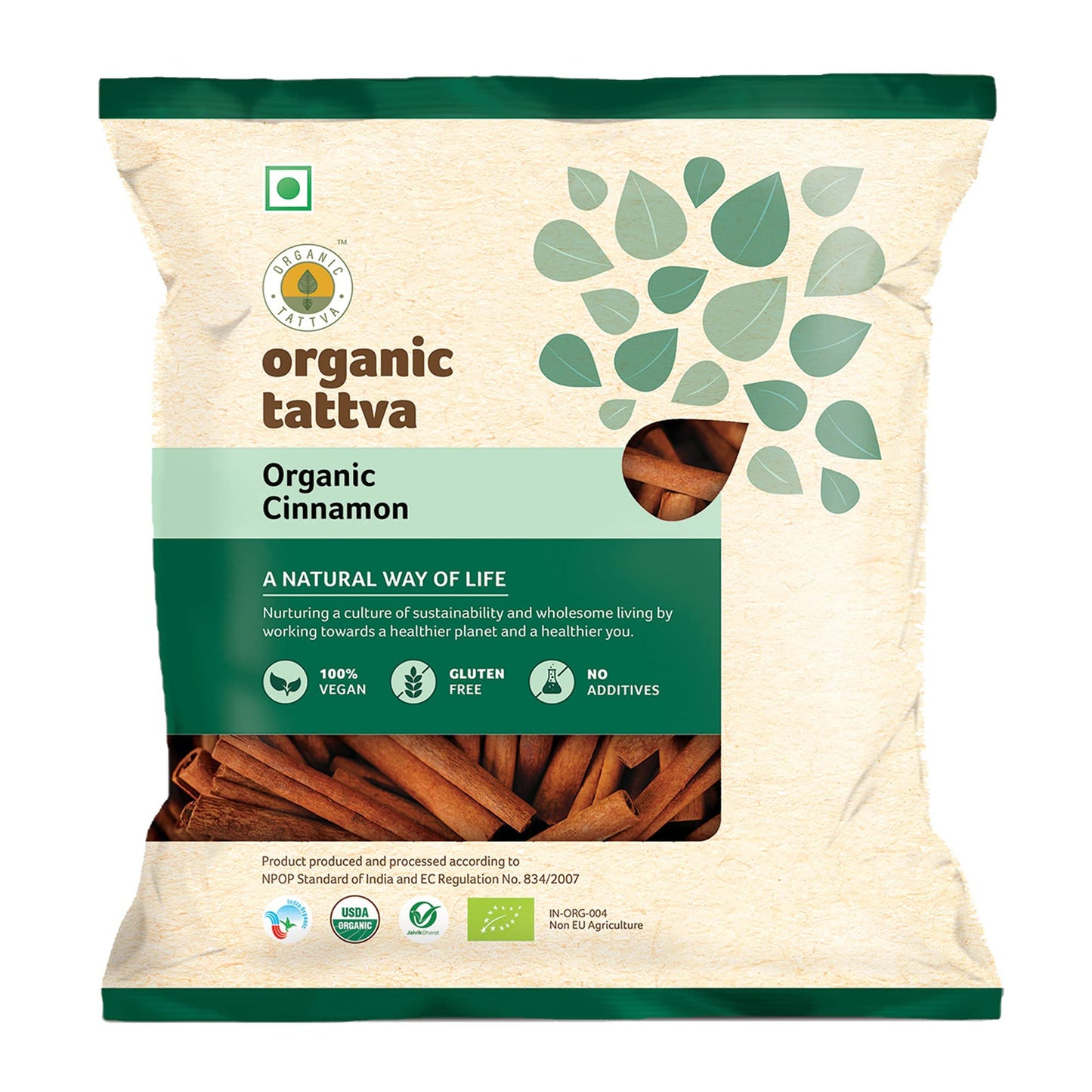 Organic Tattva, Organic Gluten Free Cinnamon(Dalcheeni) Whole / Sabut, 50g