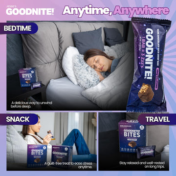 GOODNITE! Sleep Chocolate Protein Bars Value Pack - 6 Dark Chocolate Cartons (36 Bars) with 10mg Melatonin & L-Theanine, Vegan,