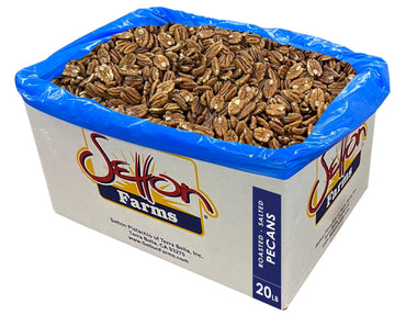 Pecans Roasted Salted, 20 Lbs. Bulk Case, Kosher
