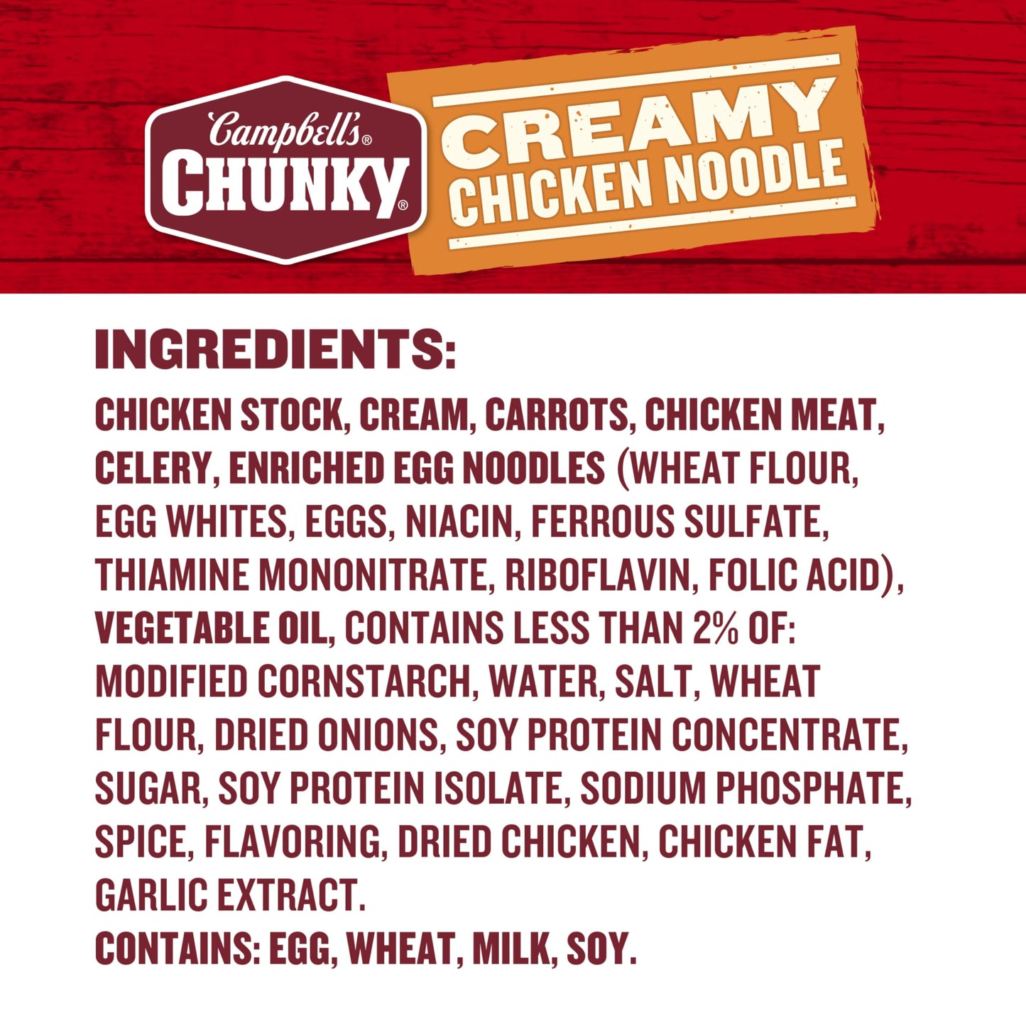 Campbell s Chunky Soup, Creamy Chicken Noodle Soup, 18.8 Oz Can (Case of 12)