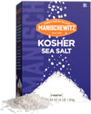 Manischewitz Natural Kosher Salt (4lb Box) | EZ-Pour Spout | 100% Coarse Sea Salt from Sicily Italy | Iodine Free | No Additives