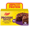 Eggo Protein Frozen Waffles, Frozen Breakfast, Protein Snacks, Chocolate Chip Brownie, 12.3oz Box (10 Waffles)