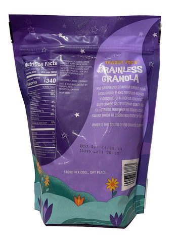Trader Joe'S Grainless Granola - Vegan & Gluten Free - Sweet & Salty Clusters Made With Almonds, Coconut, Sunflower & Pumpkin Se