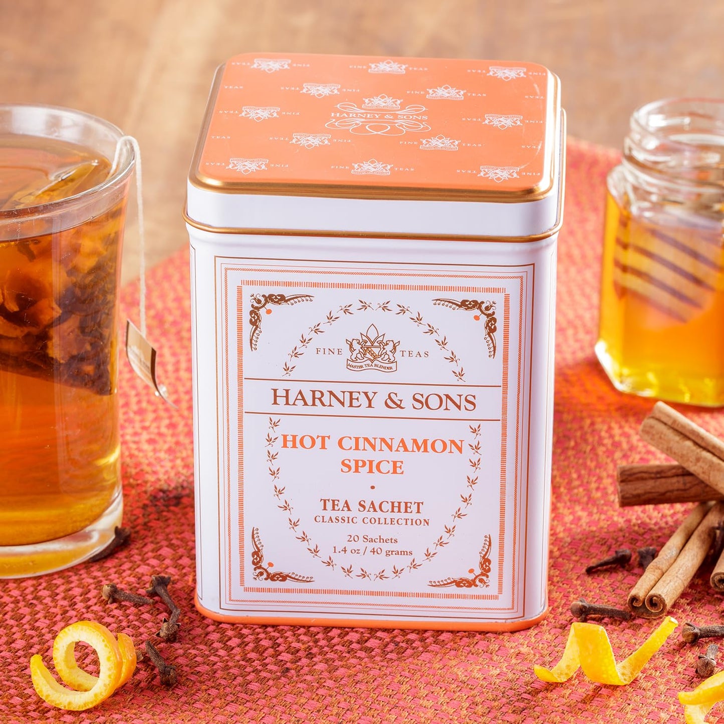 Harney & Sons Classic Hot Cinnamon Spice Tea, 20 Tea Sachets, 1.4 Oz