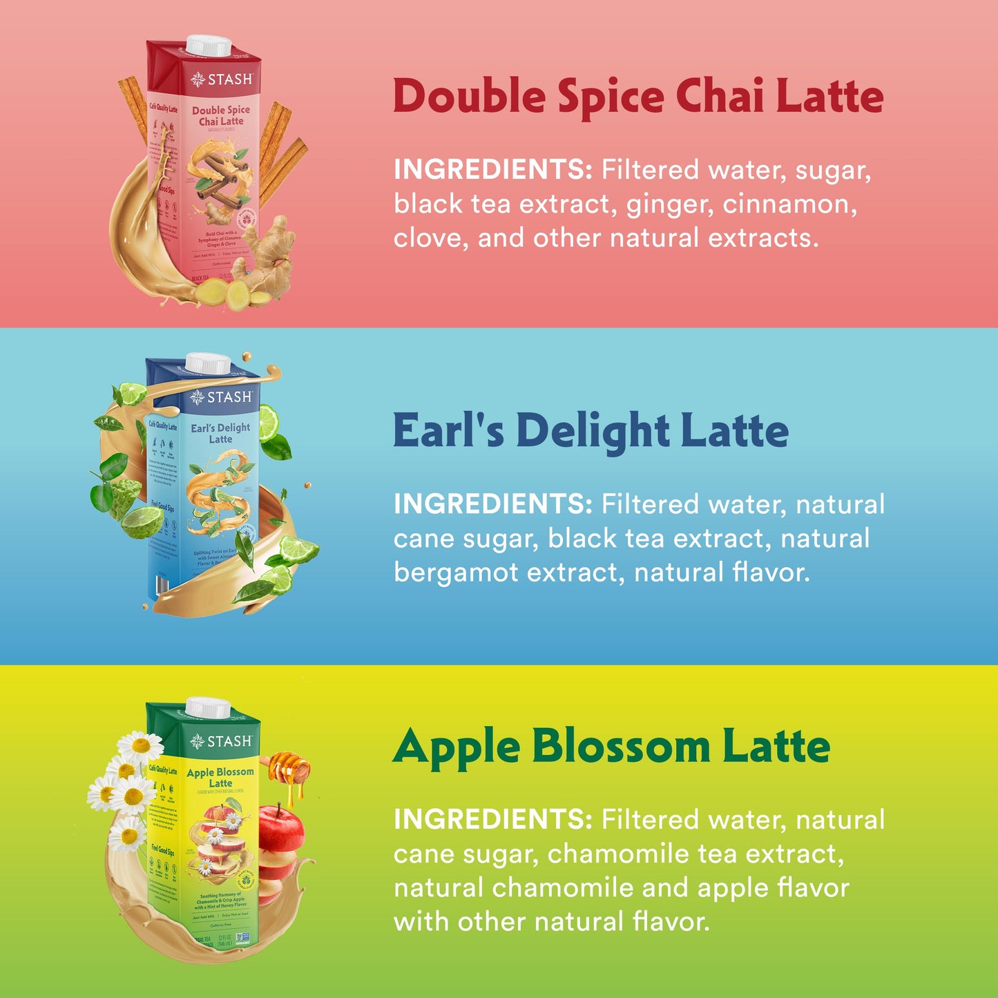 Stash Earl Grey Tea Latte Concentrate - Plant-Based, Dairy-Free - 32 Fl Oz (Pack of 6)