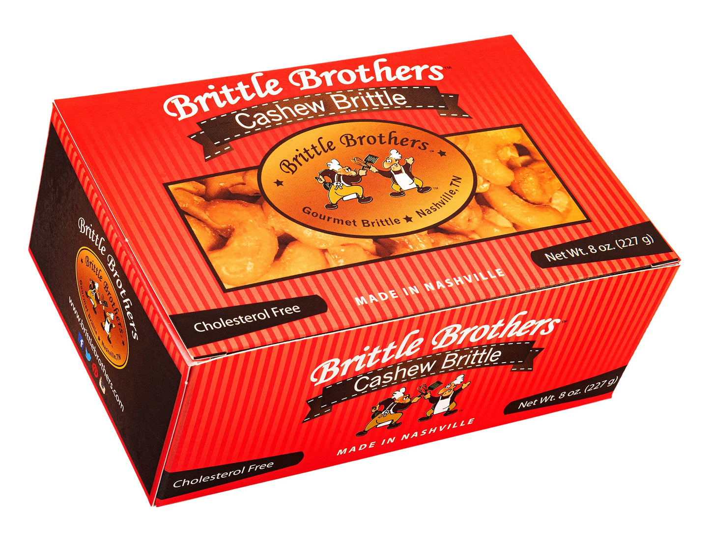 Brittle Brothers Cashew Brittle - 8 oz. Box : Voted #1-4xs more Nuts - Gift Pack Cashew Pecan Bacon Corporate Christmas Mother F