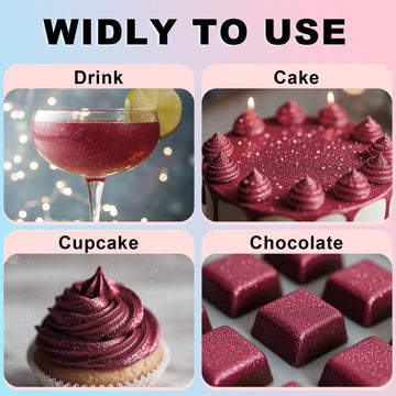 (10G) Red Edible Glitter For Cocktails, Drinks, Cakes - Patriotic Red Edible Drink Glitter Bulk - 100% Food Grade Cake Dust For