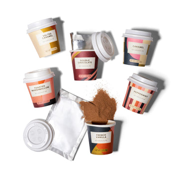 Bombombs Gift Set Of Mini Cup Hot Chocolates In 6 Flavors - Double Chocolate, French Vanilla, Peppermint, Salted Caramel And Mor