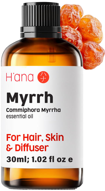 Hana Myrrh Essential Oil For Skin (1 Fl Oz) - 100% Pure Therapeutic Grade Myrrh Oil Essential Oils For Diffuser, Skin, Hair, Can