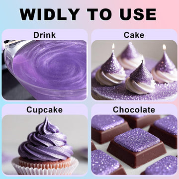 (10G) Elegant Purple Edible Glitter For Cocktails, Drinks, Cakes - 100% Food Safe Edible Drink Glitter Cake Dust Bulk - Easter H