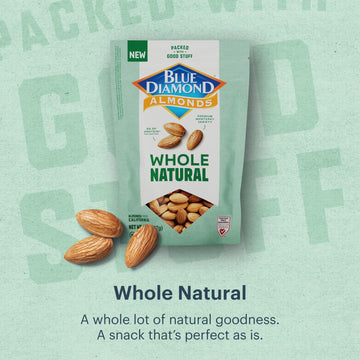 Blue Diamond Almonds, Premium Whole Natural Snack Nuts Non Gmo Perfect For Healthy Snacking With 8 Grams Of Protein, 8 Ounce (Pa