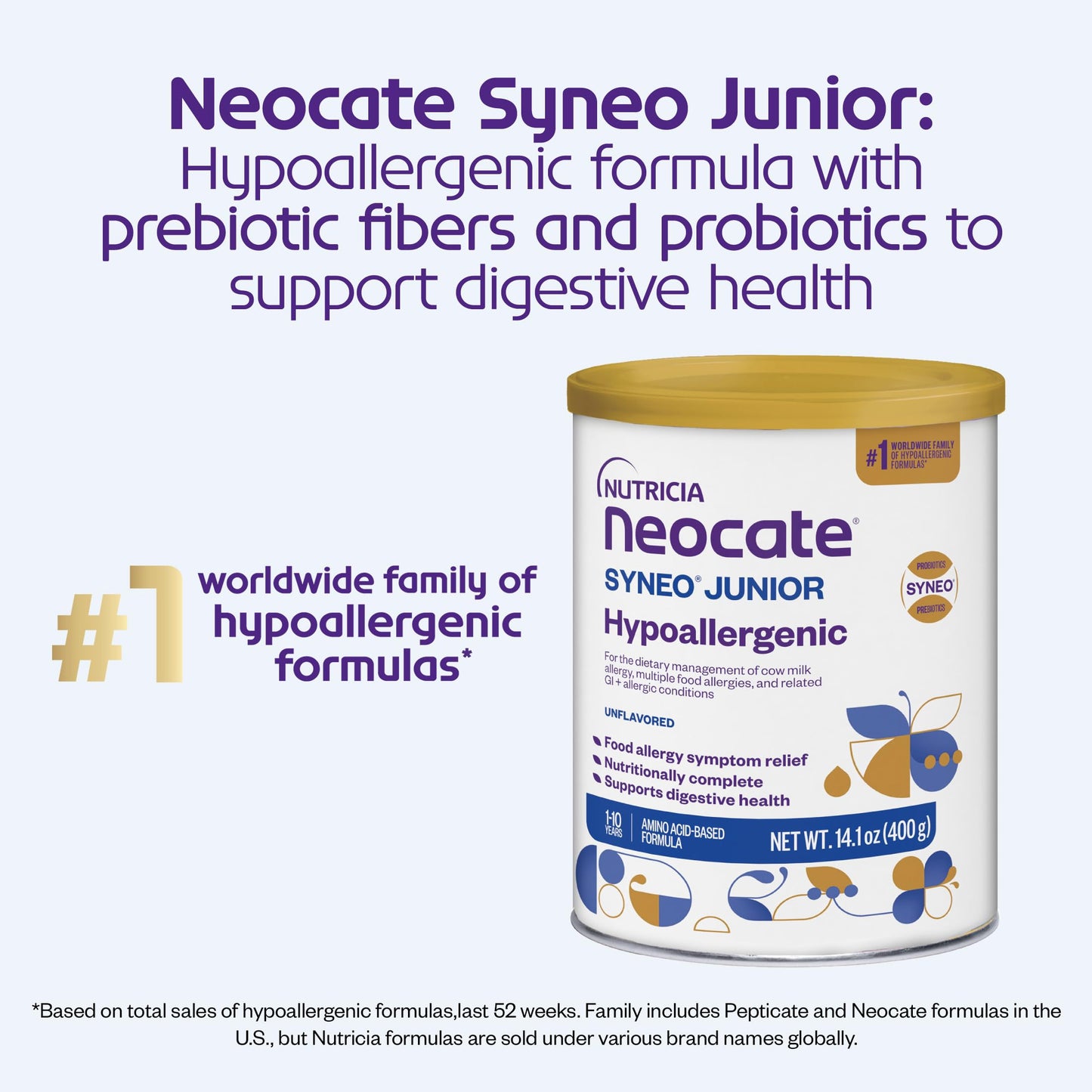 Nutricia Neocate Syneo Junior - Hypoallergenic, Dairy-free, Amino Acid-Based Formula for 1+ Years - For Toddlers, Kids & Teens -