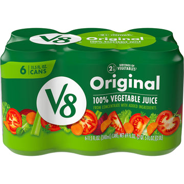 V8 Original 100% Vegetable Juice, 11.5 Fl Oz Can (6 Pack)