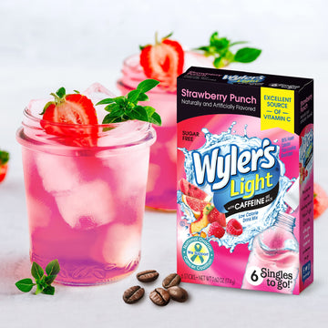 Wylers Light Strawberry Punch Drink Mix - 72 Servings (12 Boxes of 6 Packets, 6 Ounce)