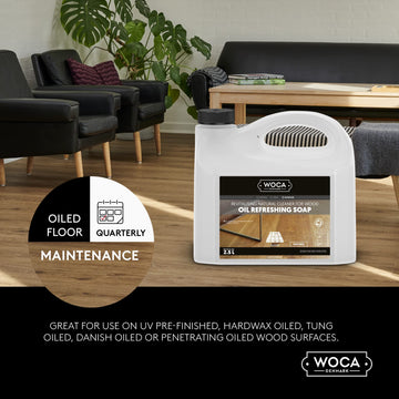 Woca Denmark Oil Refreshing Soap Natural 1 L Concentrated Plant Based Cleaner And Rejuvenator For Use On Oiled Wood Surfaces Suc