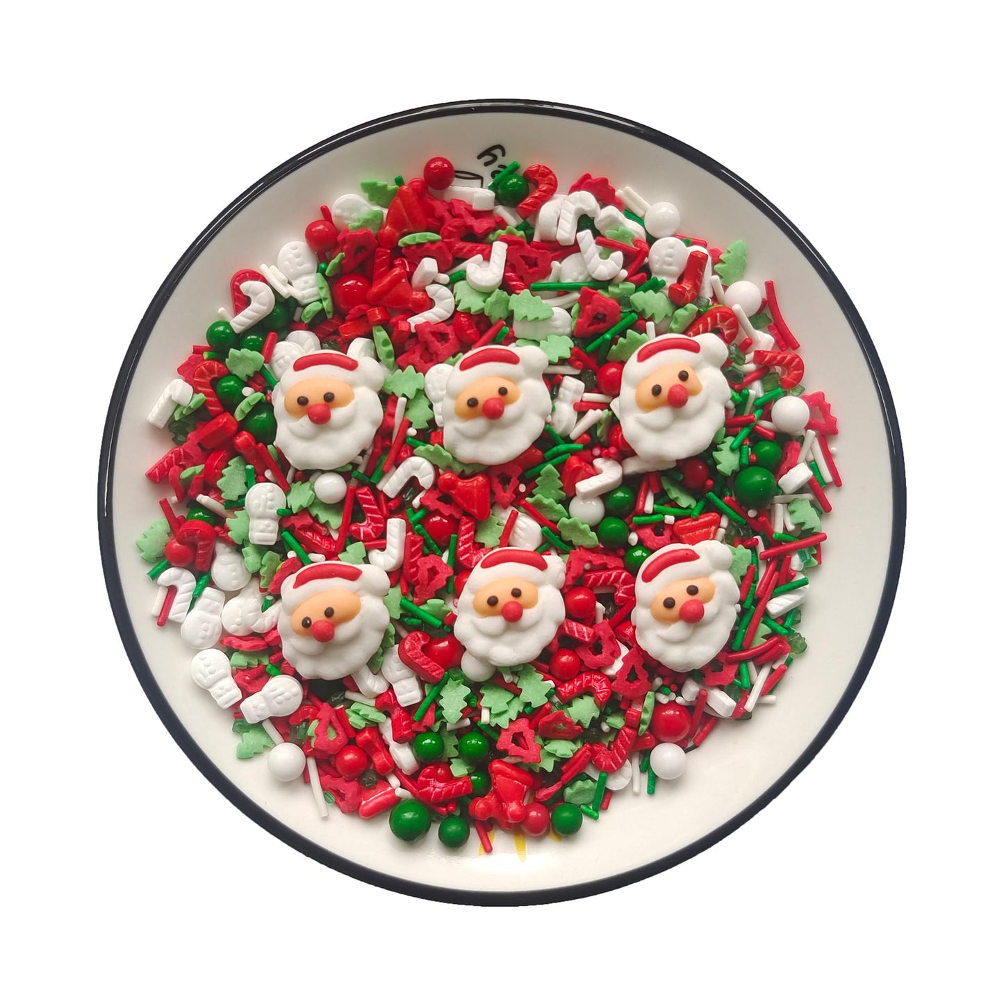 1 Bottle Edible Mixing Christmas Sprinkles 6 Santa Claus Christmas Tree | Cake Cupcakes and Ice Cream Topper Decorations | Edibl