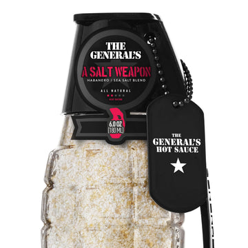 The Generals Hot Sauce Spicy Habanero Sea Salt Gourmet Seasoning, All-Natural, Gluten-Free, 6oz, 2/5 Heat Rating