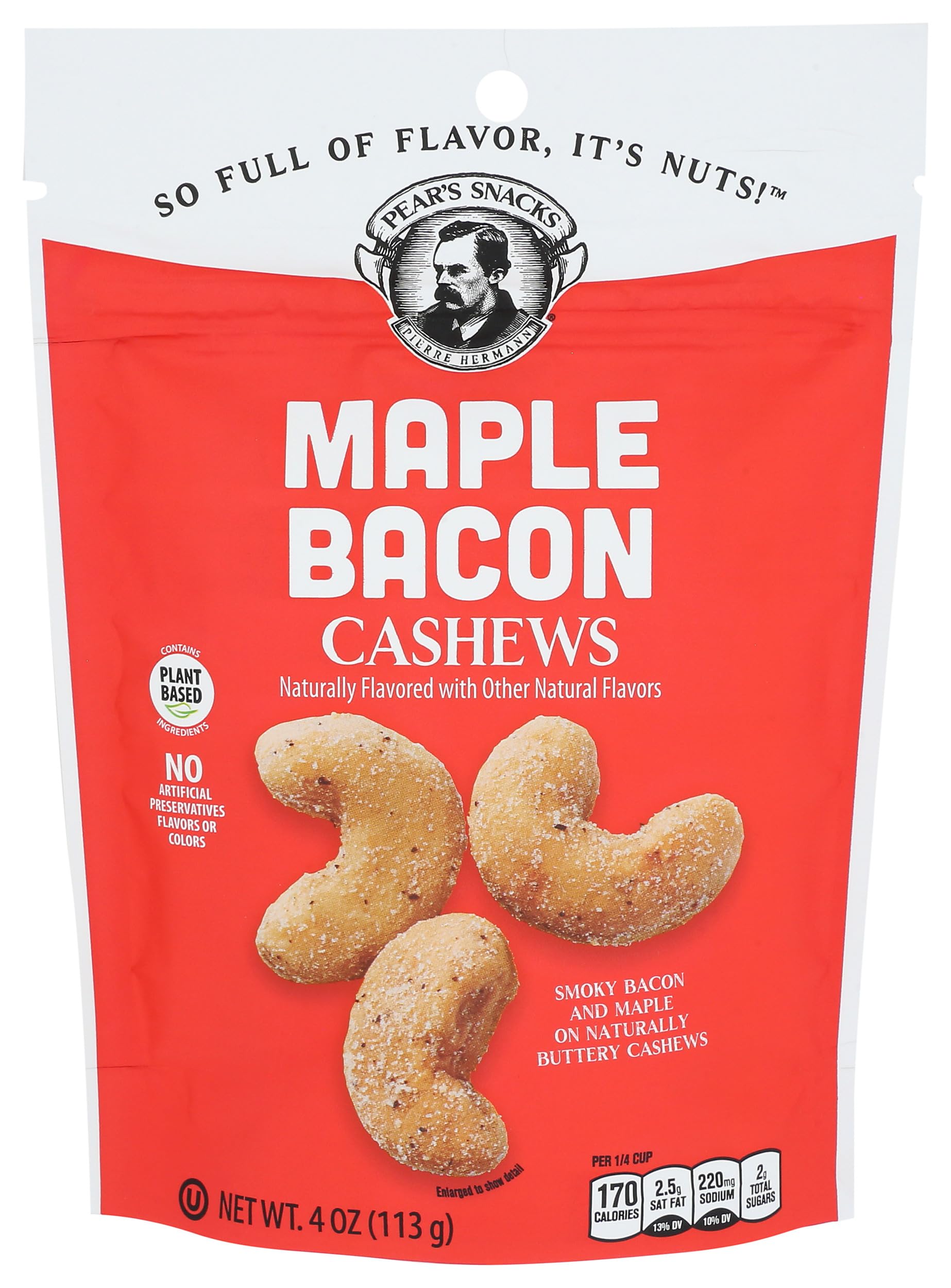 Pear'S Snacks Maple Bacon Cashews, 4 Oz