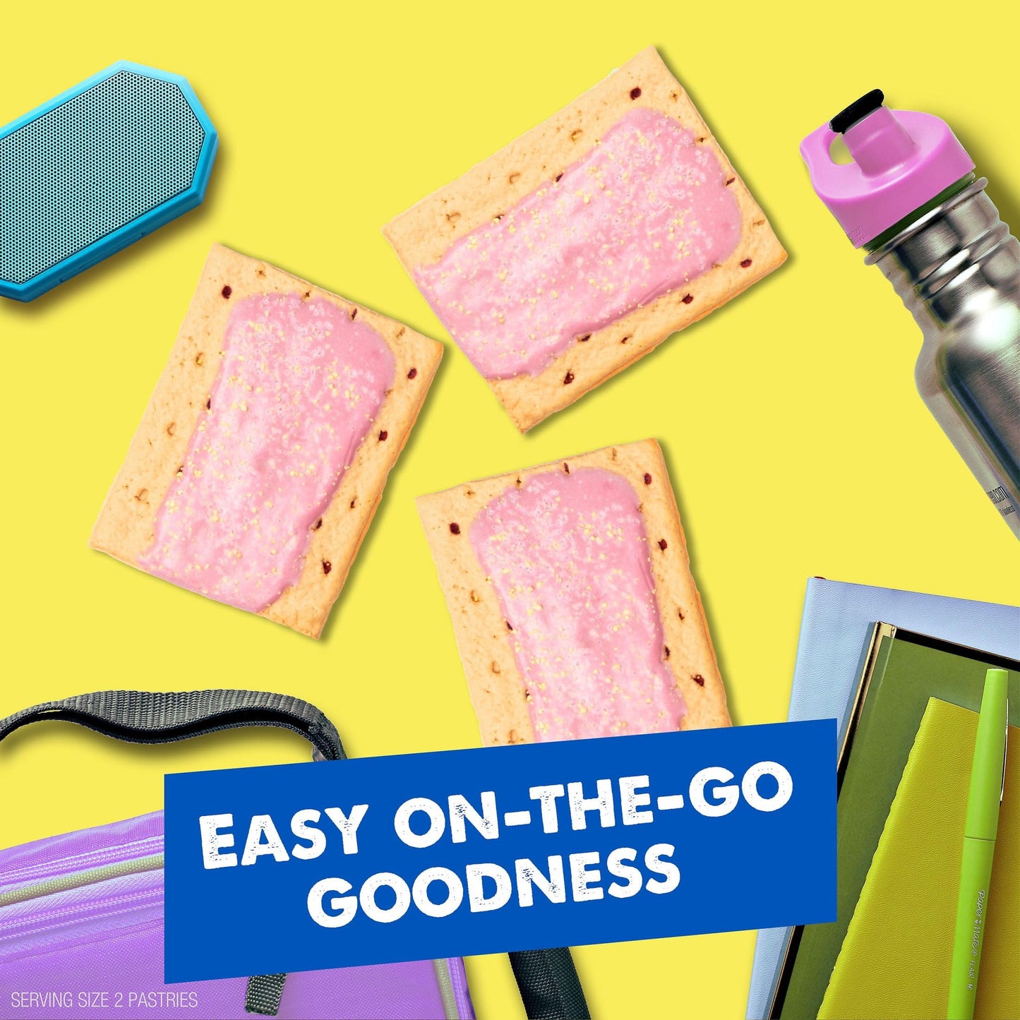 Pop-Tarts Toaster Pastries, Breakfast Foods, Kids Snacks, Frosted Lemon Blueberry Crumble (12 Boxes, 96 Count)