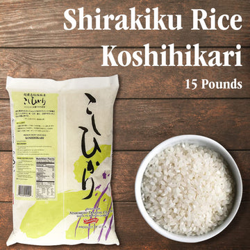 Shirakiku Dried Grains & Rice - Japanese Short Grain White Koshihikari Rice - Uncooked Premium Quality Low Carb Sweet Sticky Sus