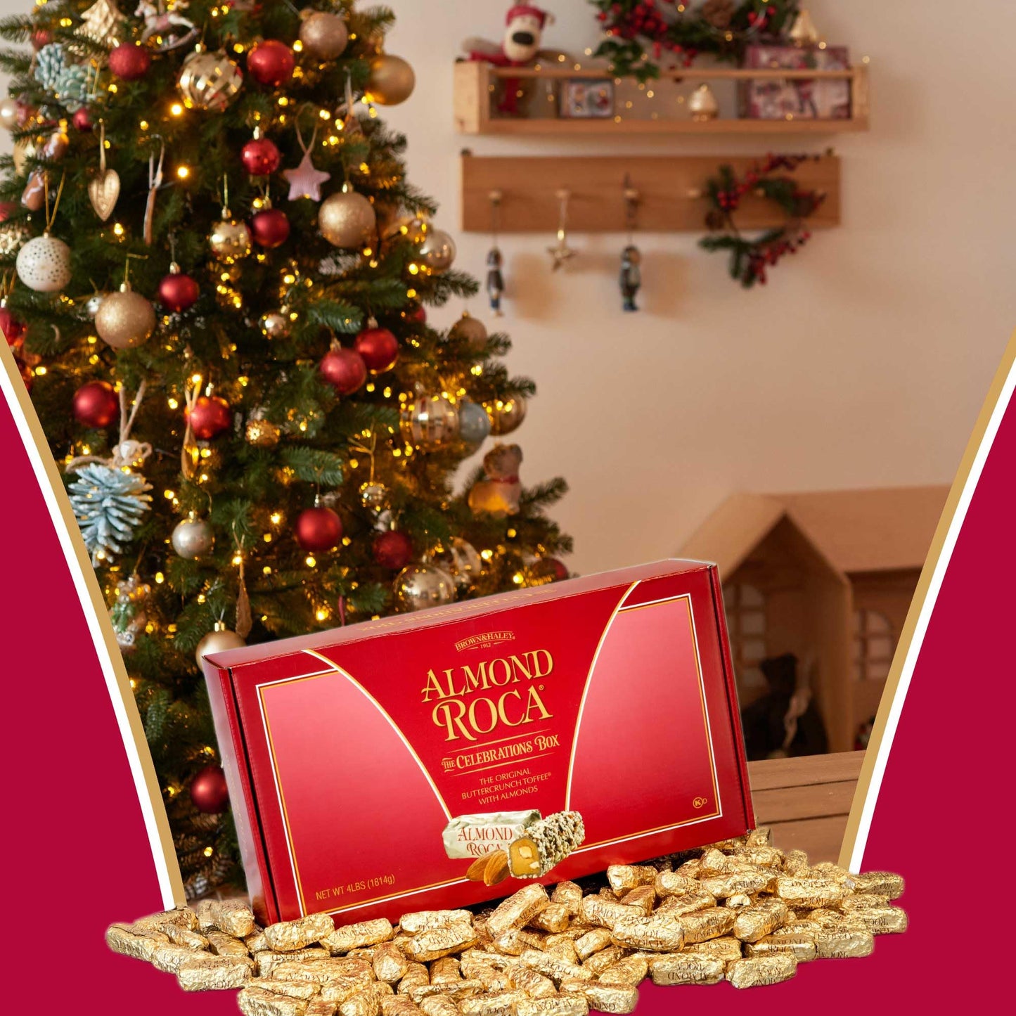 Almond Roca Candy - 4 Lb Celebrations Box - Almond Roca Individually Wrapped Chocolate English Toffee Candy - Gift For Chocolate And Toffee Candy Lovers